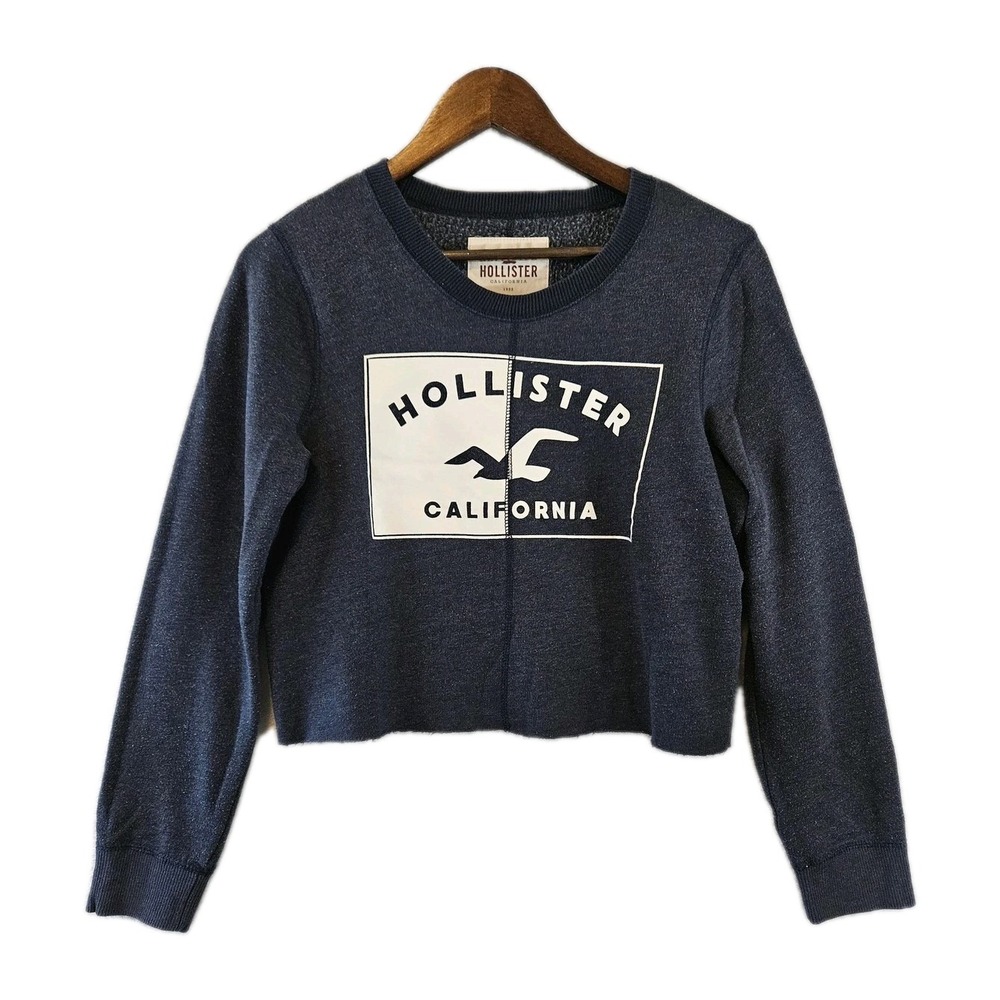Hollister Sweatshirt Womens Medium Cropped Crewneck California Pullover